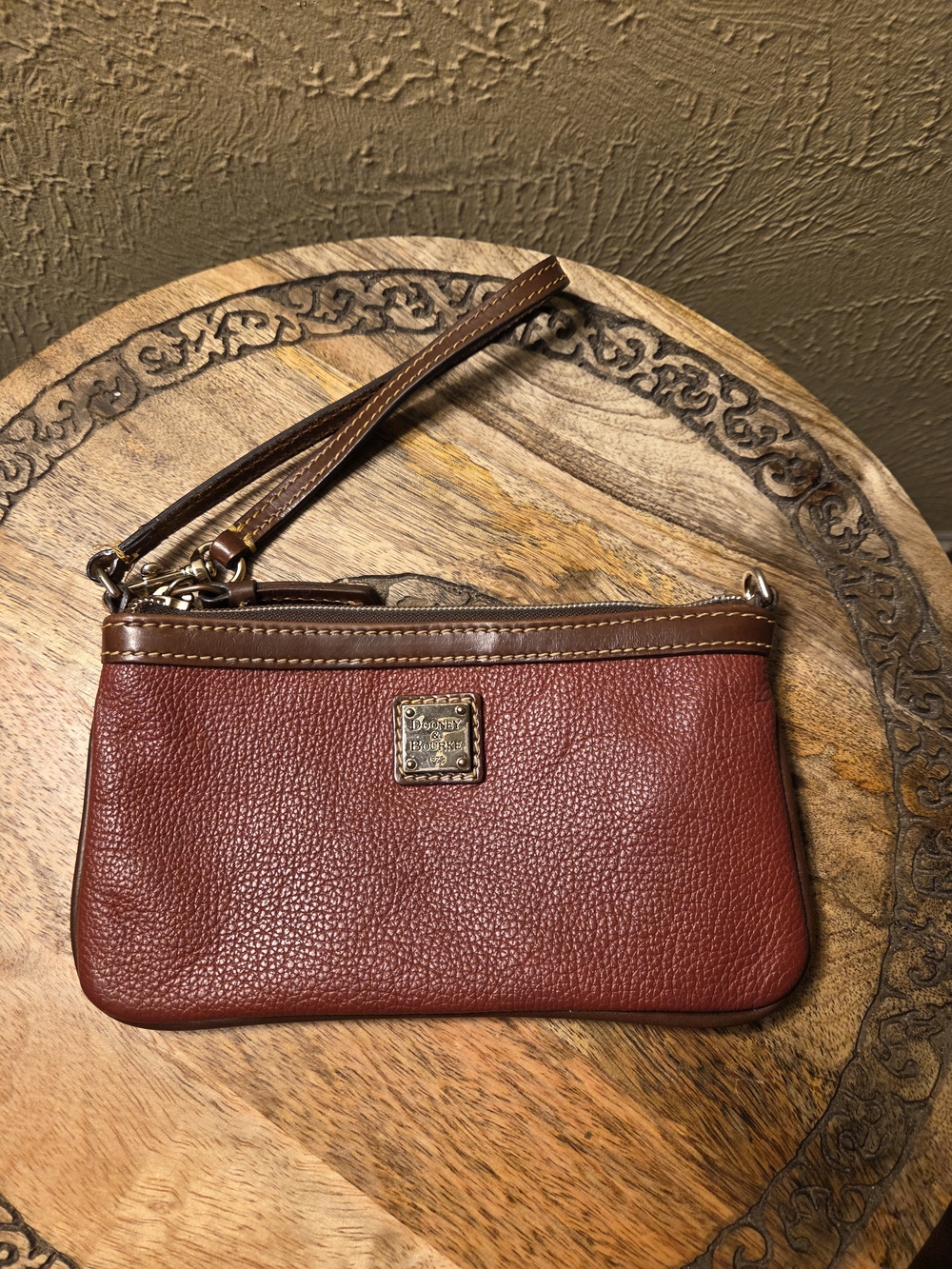Dooney & Bourke Dark Red Leather Wristlet